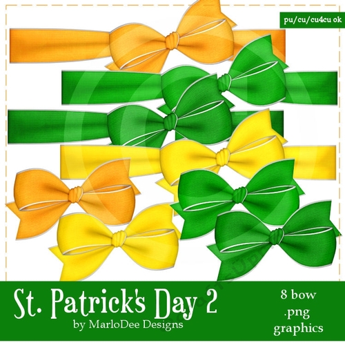 St. Patricks Day Colors 2 - Digital Bow Package 2