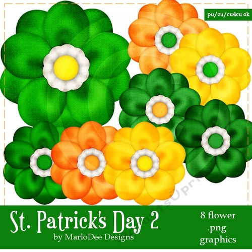 St. Patricks Day Colors 2 - Flowers Package 1