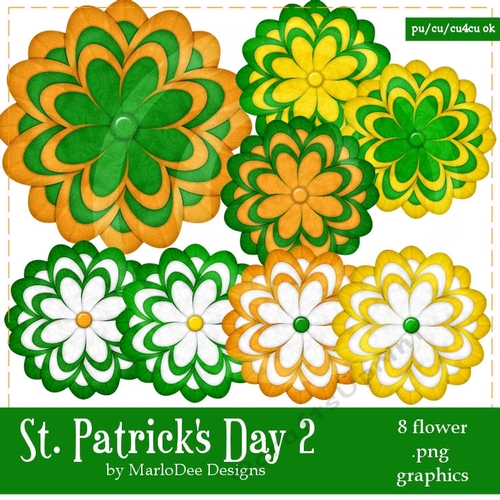 St. Patricks Day Colors 2 - Flowers Package 2