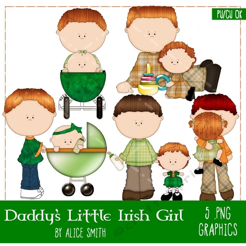 Daddys Little Irish Girl Clipart Graphics