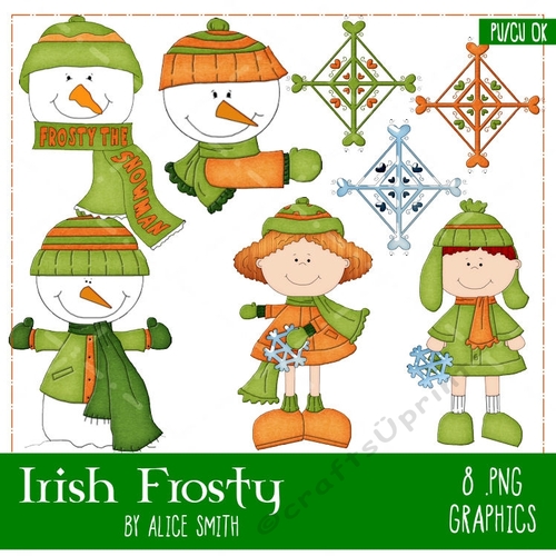 Winter Wonderland Irish Frosty Clipart Graphics