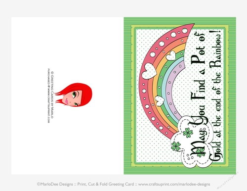 Irish Proverb with Rainbow - St. Patricks Day 5x7 Cut & Fold Card (CU Allowed)