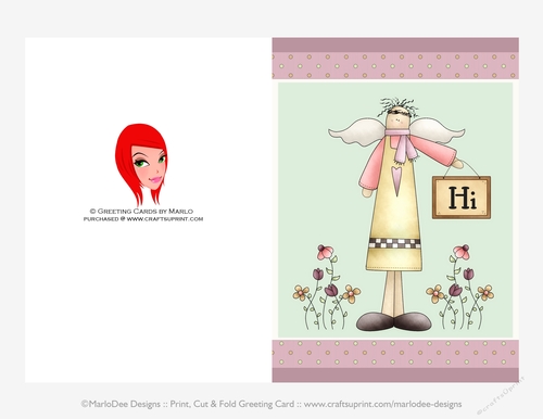 Primitive Angel - Hi 5x7 Cut & Fold Card (CU Allowed)