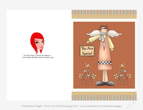 Primitive Angel - You are Special 5x7 Cut & Fold Card (CU Allowed)