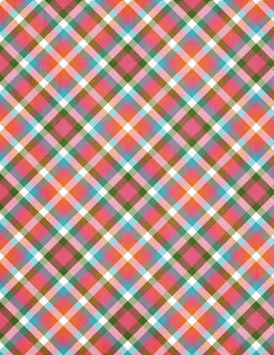 Pink & Orange Mix Easter Colors - Tartan Pattern - A4 Size Backing Paper