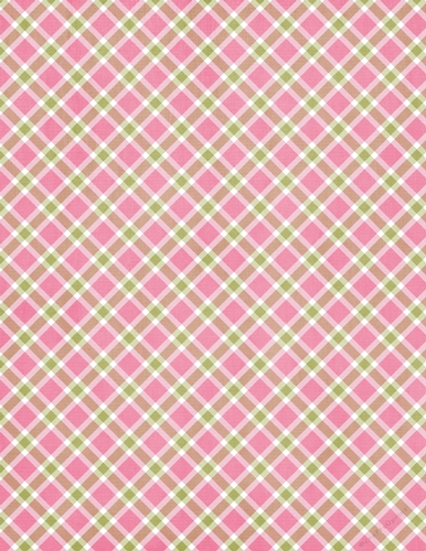 Pink, Green & White  Easter Colors - Tartan Pattern - A4 Size Backing Paper