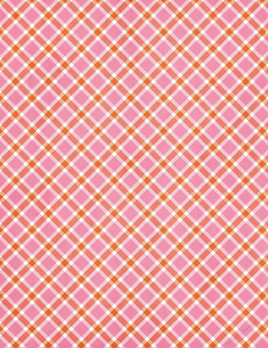 Pink, Orange & White  Easter Colors - Tartan Plaid Pattern - A4 Size Backing Paper