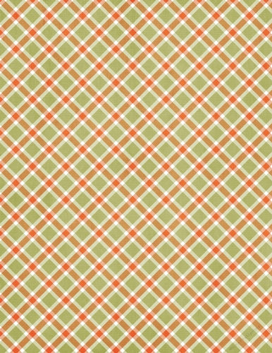 Green, Orange & White  Easter Colors - Tartan Plaid Pattern - A4 Size Backing Paper