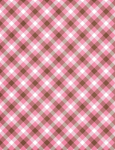 Pink, Brown & White  Easter Colors - Tartan Plaid Pattern - A4 Size Backing Paper