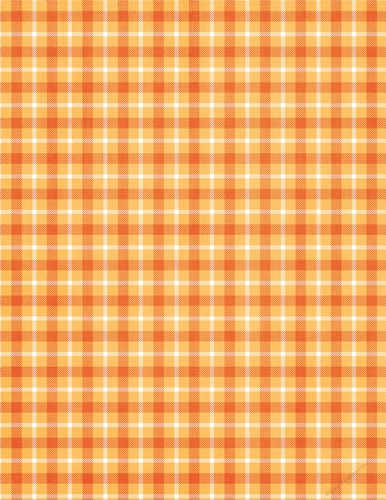 Orange, Golden & White  Easter Colors - Tartan Plaid Pattern - A4 Size Backing Paper
