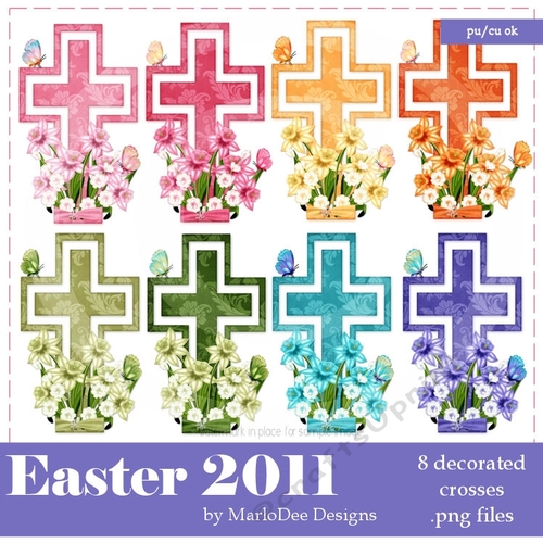 Christian Crosses with Daffodil Flowers
