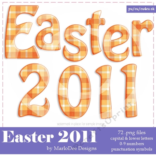 Orange Plaid Alphabet Letters & Numbers - Easter 2011 Colors 