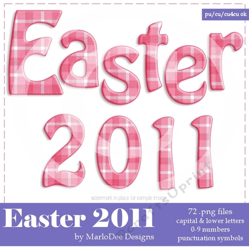 Pink Plaid Alphabet Letters & Numbers - Easter Colors 