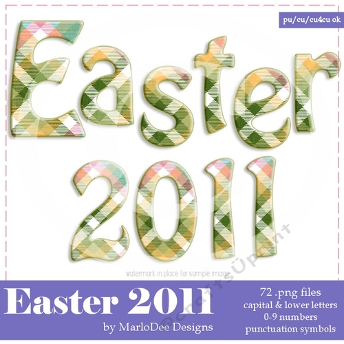 Easter Plaid Alphabet Letters & Numbers 