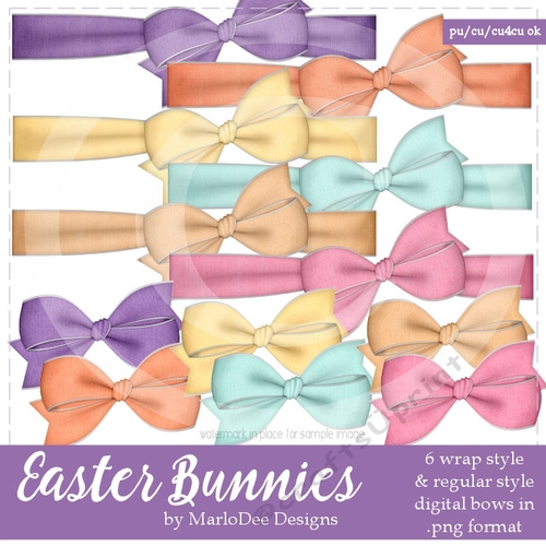 Easter Bunnies Bows set 1