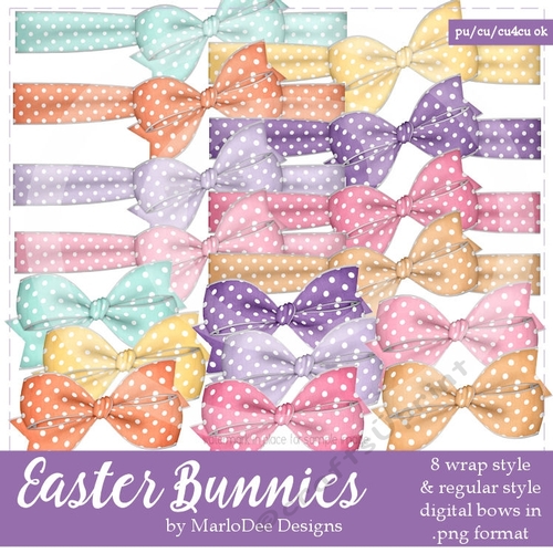 Easter Bunnies Bows set 2
