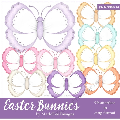 Easter Bunnies Butterflies