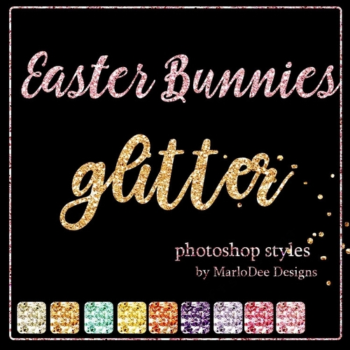 Easter Bunnies Glitter Photoshop Styles