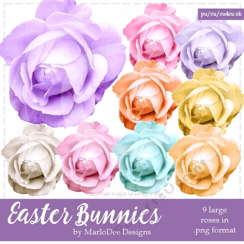 Easter Bunnies Roses set 2