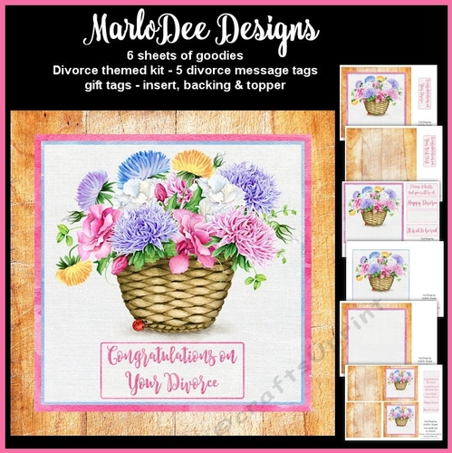 Beautiful Flower Basket 1 - Divorce Theme Mini Card Kit