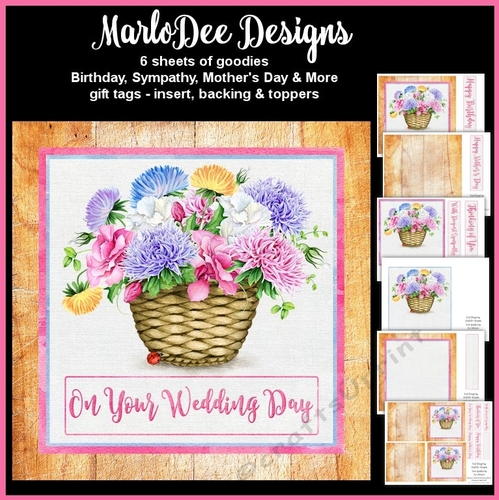 Beautiful Flower Basket 1 - Mixed Sentiments Mini Card Kit
