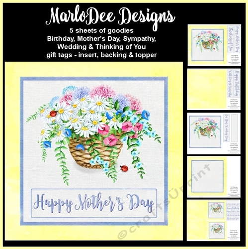 Beautiful Flower Basket 2 - Mixed Sentiments Mini Card Kit