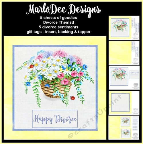 Beautiful Flower Basket 2 - Divorce Sentiments Mini Card Kit