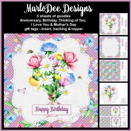 Beautiful Bouquet of Flowers - Mixed Sentiments Mini Card Kit