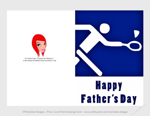 Badminton | Cut & Fold 5x7 Fathers Day Card  