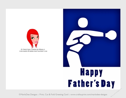 Boxing | Cut & Fold 5x7 Fathers Day Card  