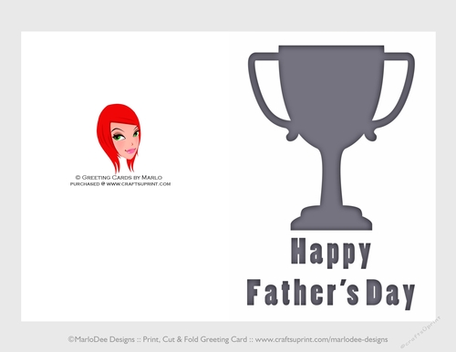Trophy Cup | Cut & Fold 5x7 Fathers Day Card  