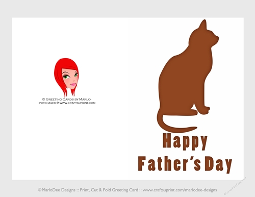 Cat | Cut & Fold 5x7 Fathers Day Card  
