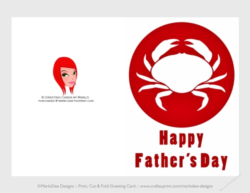 Crab | Cut & Fold 5x7 Fathers Day Card  