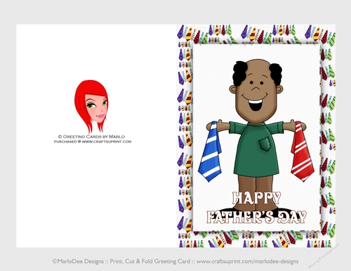 Silly Father with Neck Ties | Cut & Fold 5x7 Happy Fathers Day Card 3