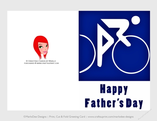 Cycling | Cut & Fold 5x7 Happy Fathers Day Card