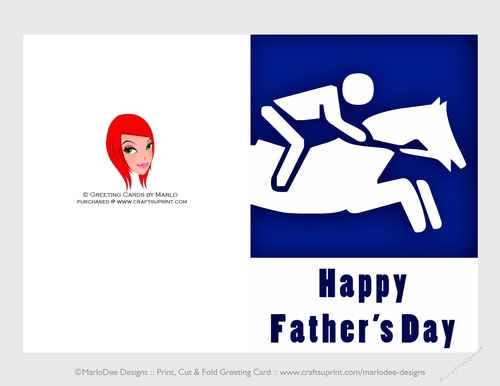 Equestrian | Cut & Fold 5x7 Happy Fathers Day Card