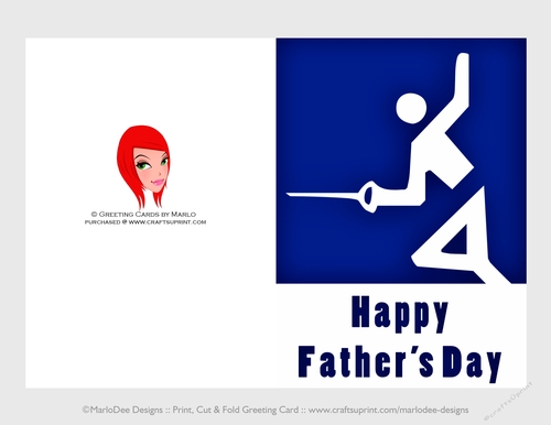Fencing | Cut & Fold 5x7 Happy Fathers Day Card