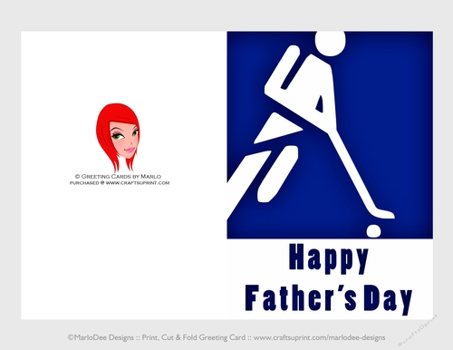 Hockey | Cut & Fold 5x7 Happy Fathers Day Card