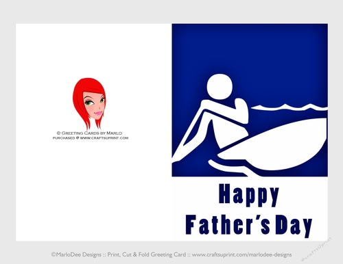 Kayak | Cut & Fold 5x7 Happy Fathers Day Card