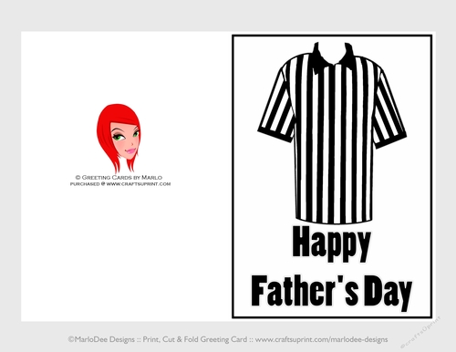 Referee | Cut & Fold 5x7 Happy Fathers Day Card