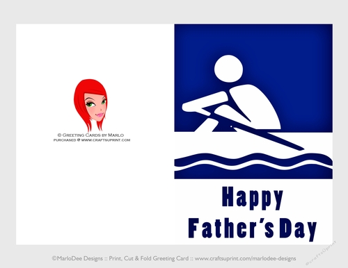 Rowing | Cut & Fold 5x7 Happy Fathers Day Card