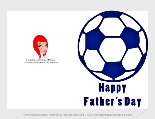 Soccer Ball | Cut & Fold 5x7 Happy Fathers Day Card