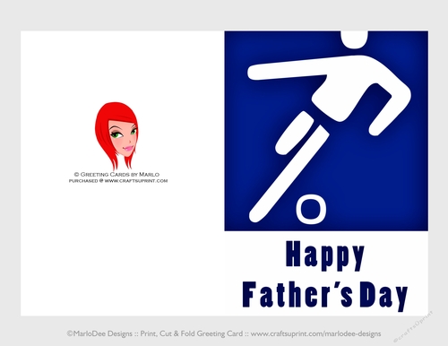 Soccer Futbol | Cut & Fold 5x7 Happy Fathers Day Card