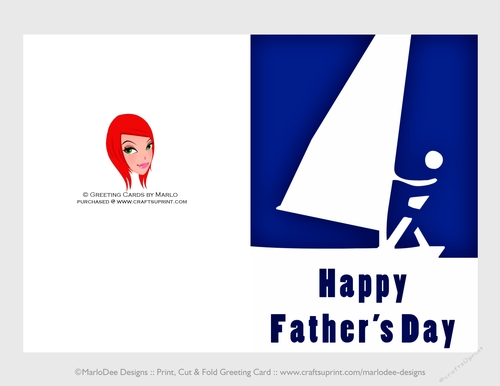Surf Sailing | Cut & Fold 5x7 Happy Fathers Day Card
