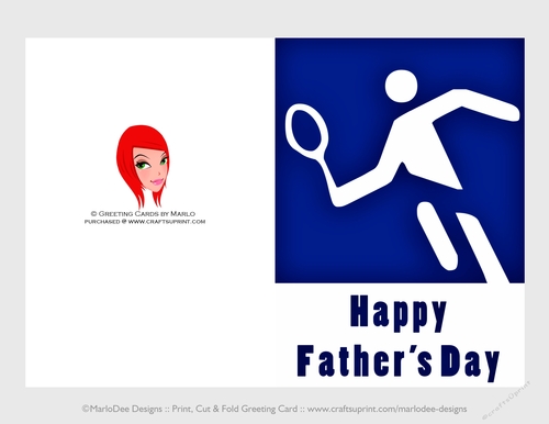 Tennis | Cut & Fold 5x7 Happy Fathers Day Card