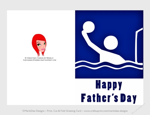 Water Polo | Cut & Fold 5x7 Happy Fathers Day Card
