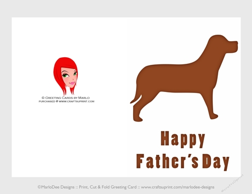 Brown Dog | Cut & Fold 5x7 Happy Fathers Day Card