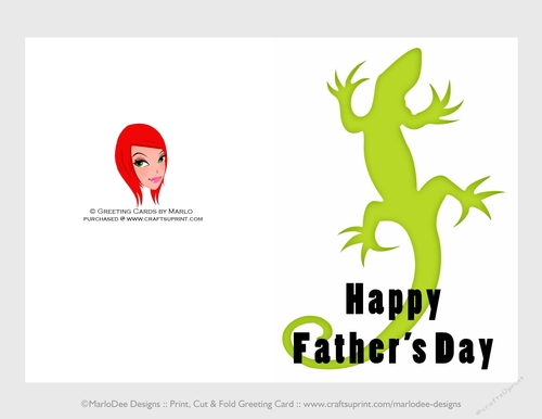 Lizard  | Cut & Fold 5x7 Happy Fathers Day Card
