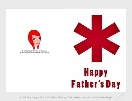 Red Paramedic  | Cut & Fold 5x7 Happy Fathers Day Card