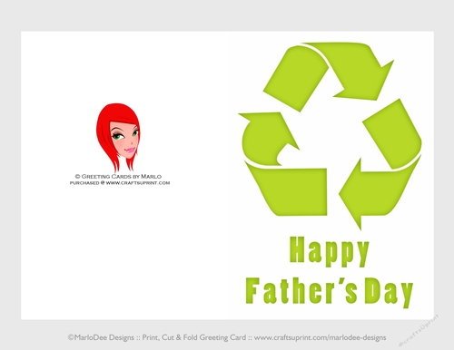 Recycle  | Cut & Fold 5x7 Happy Fathers Day Card